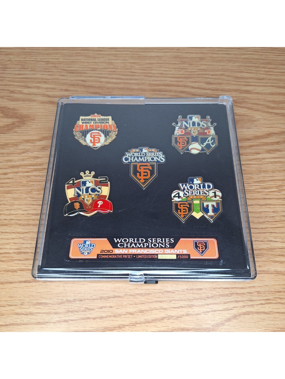 San Francisco Giants 2010 World Series Champions 5 Pin Set Limited Edition NIB